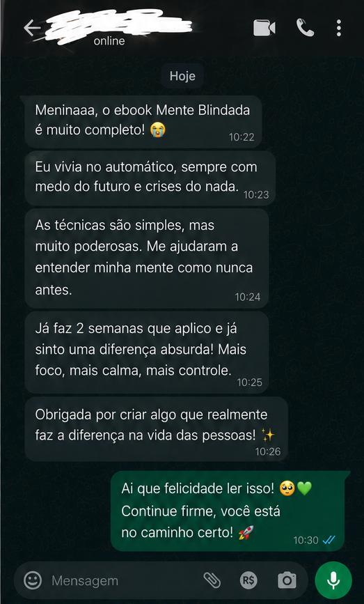 Mensagem real de cliente 10