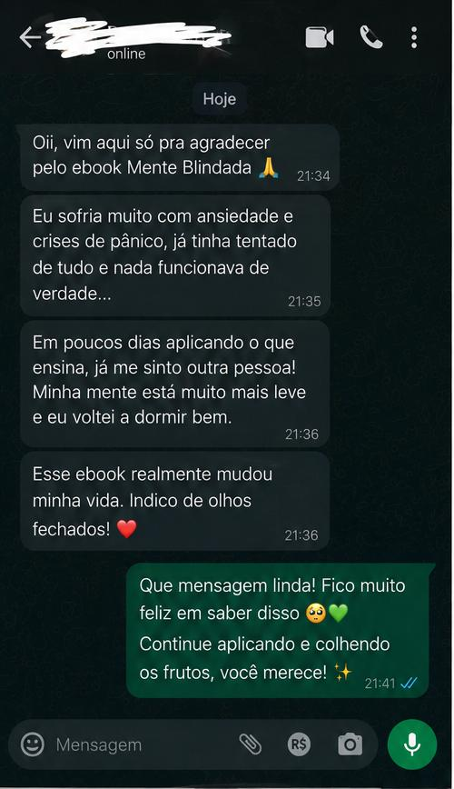 Mensagem real de cliente 9